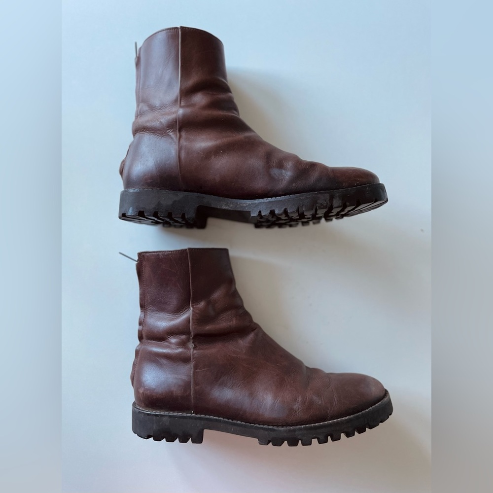 COS Brown Leather Ankle Boots Men’s Size 9 EU 42 Made in Portugal